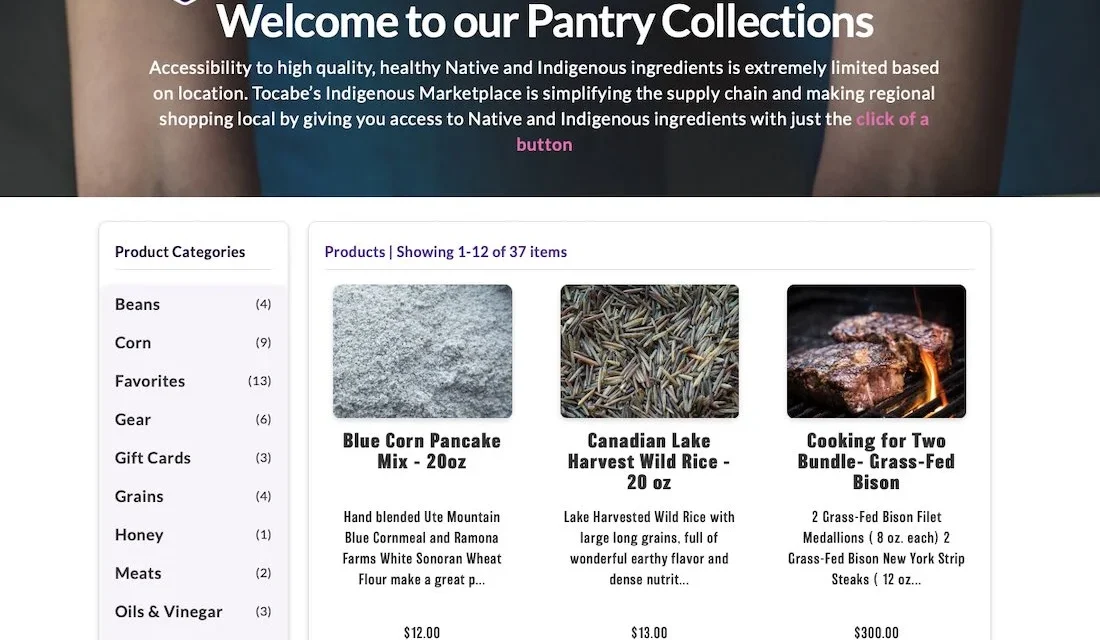 Tocabe Launches Online Marketplace to Deliver Native American Sourced and Curated Ingredients throughout the U.S.