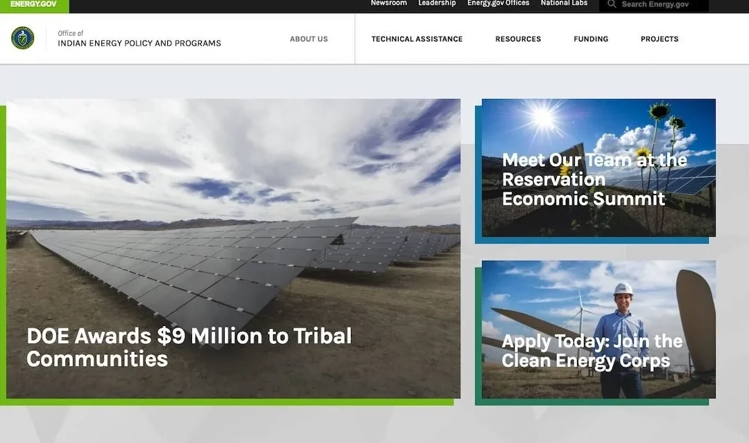U.S. Department of Energy Office of Indian Energy Launches 2022 Tribal Energy Webinar Series on April 13th